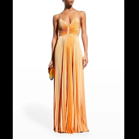 A.L.C. | Dresses | Nwt 795 Alc Aries Pleated Gown In Mandarin Size 2 |  Poshmark